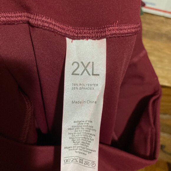 BURGUNDY WORKOUT LEGGINGS - Picture 5 of 5